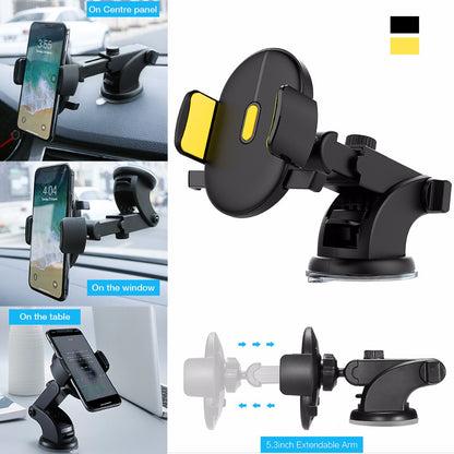 car phone holder telescopic dashboard suction mount
