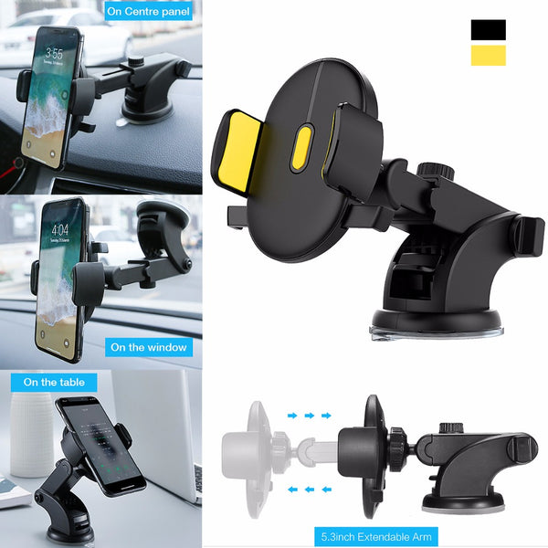 car phone holder telescopic dashboard suction mount