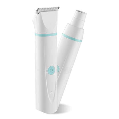 4-in-1 Dog Grooming Kit – Low Noise Cordless Clippers with 6 Combs, 4 Blades & Nail Grinder