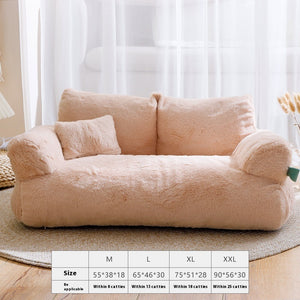 Cozy Flannel Cat Sofa Bed