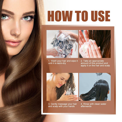 1: Batana hair oil applied to hair during routine
