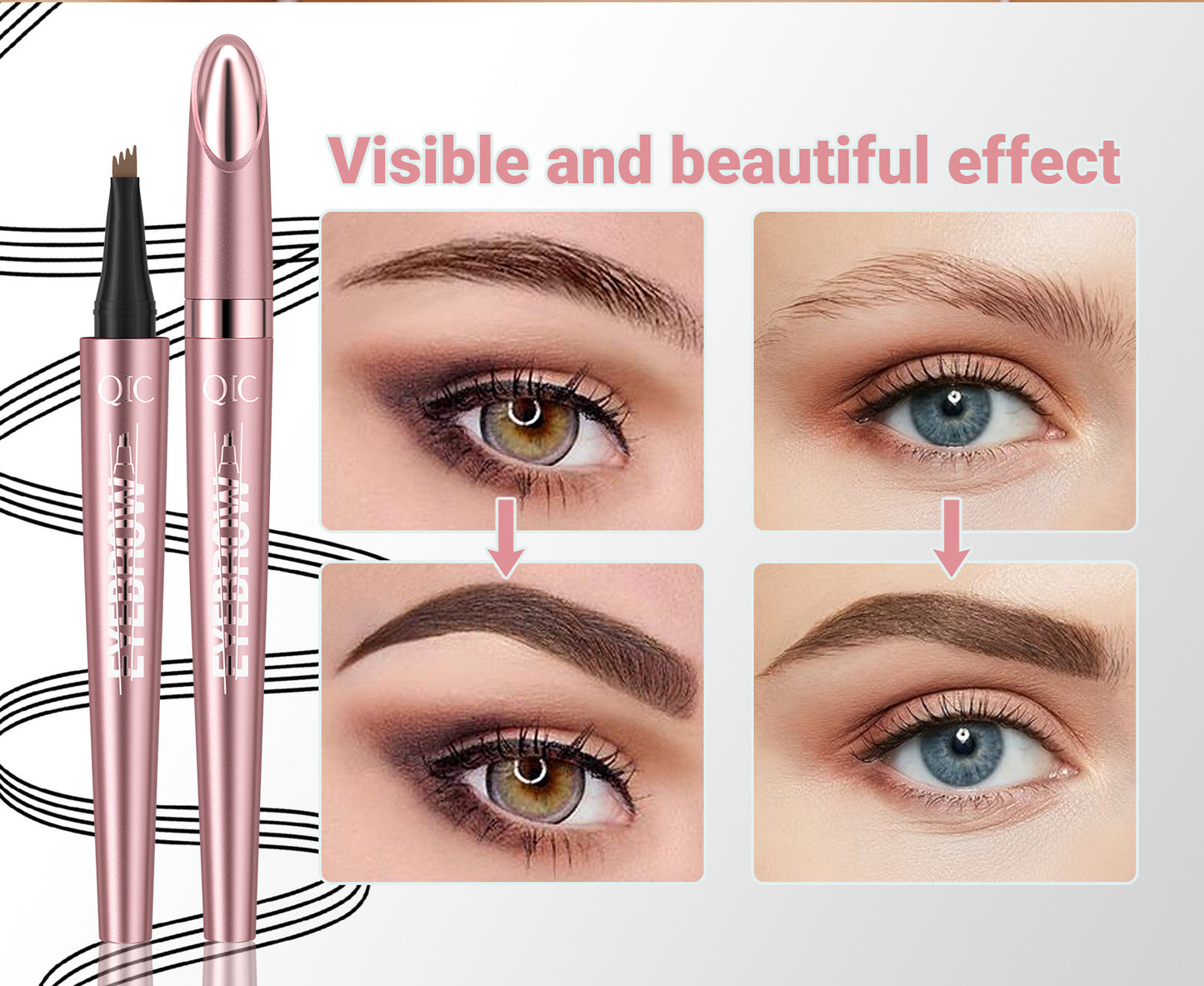 eyebrow pencil creating natural brow strokes