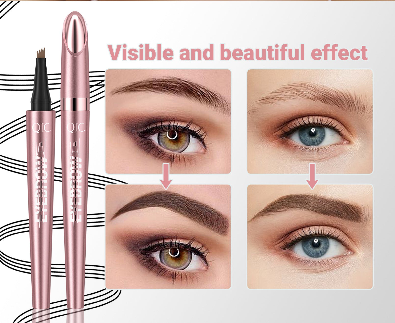 eyebrow pencil creating natural brow strokes