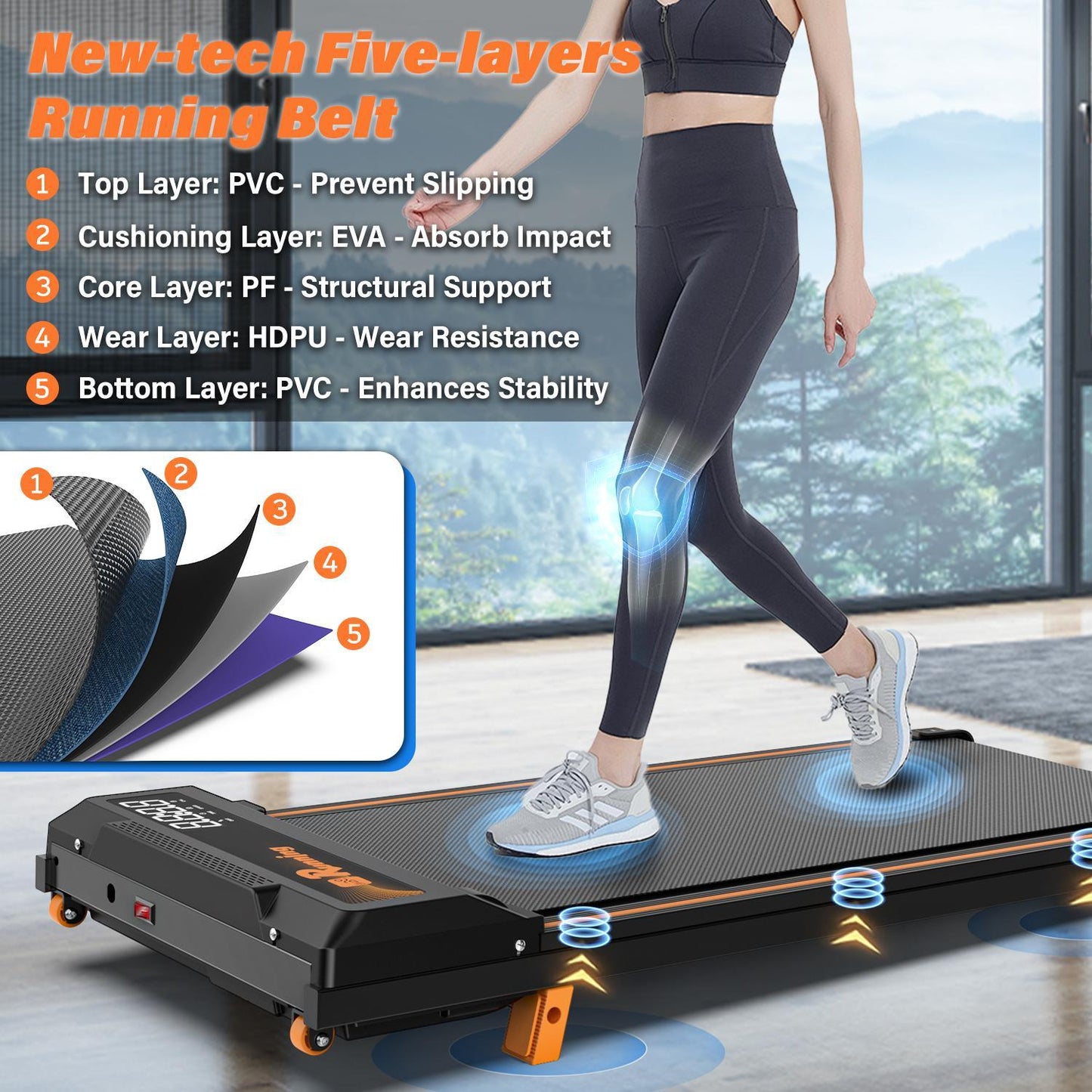incline treadmill in use at home workout area