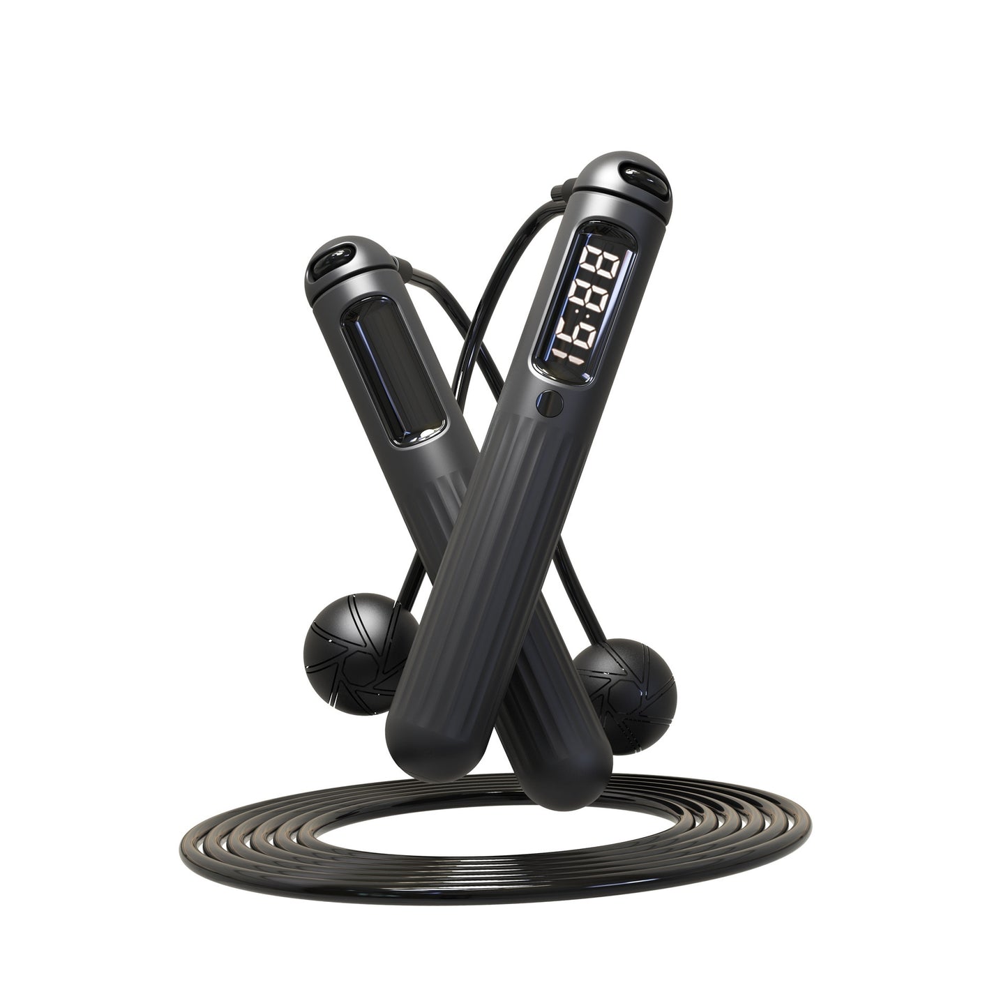 smart jump rope in use during home workout