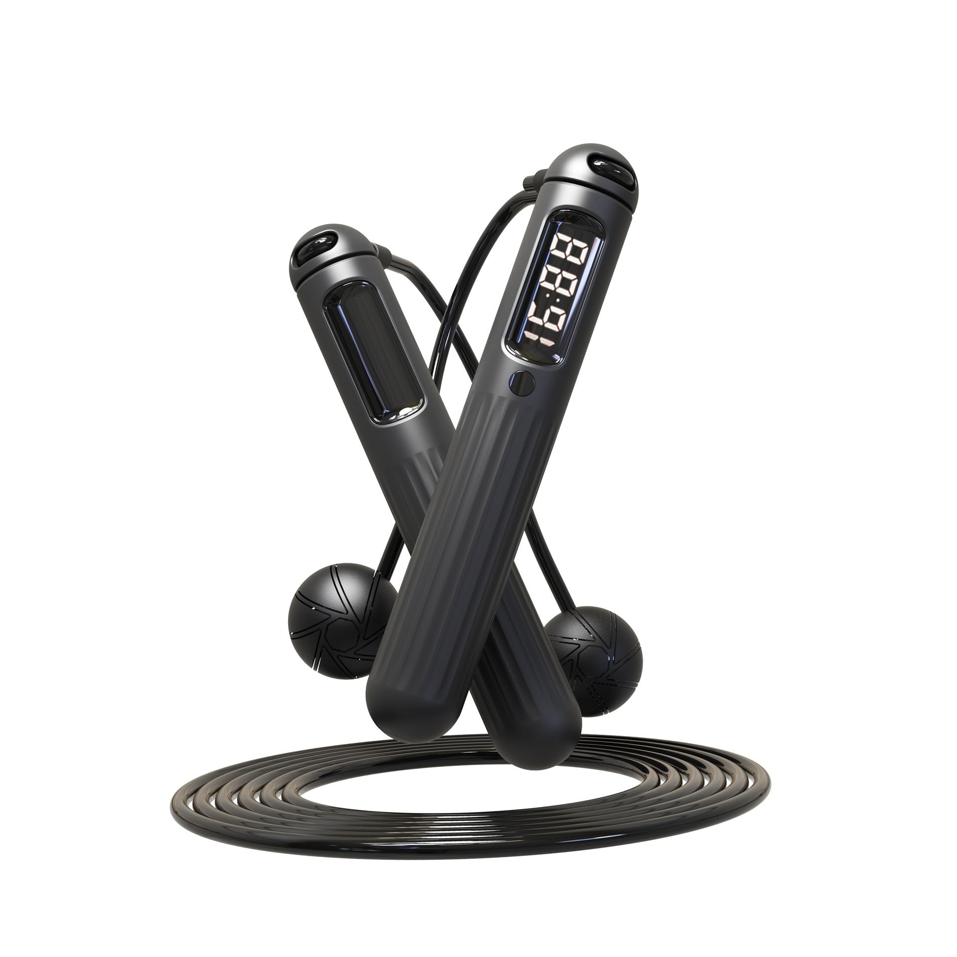 smart jump rope in use during home workout