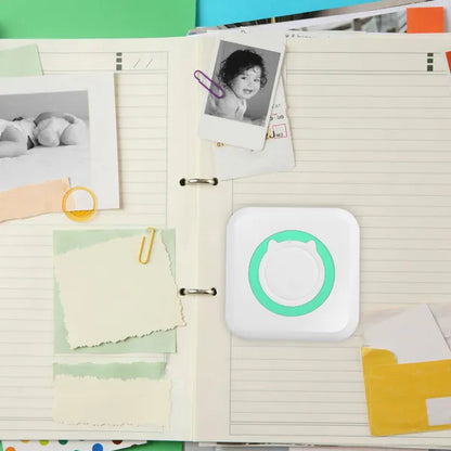 Pocket Wireless Thermal Printer Portable Mini Sticker Maker Machine Rechargeable Inkless Photo Printer For Printing Label Journal Study Notes Memo Photos