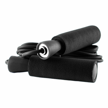 Speed jump rope in use during home workout