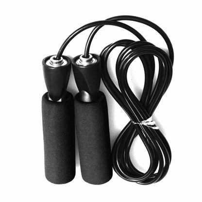 Speed jump rope in use during home workout