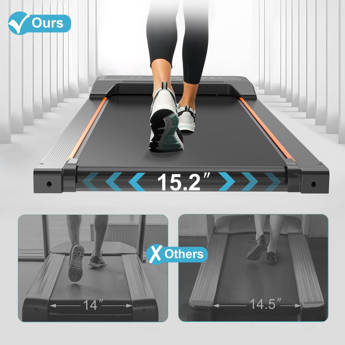 Under desk treadmill in use under office desk