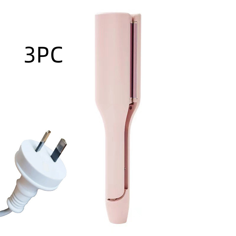 hair curling iron creating deep wave hairstyle