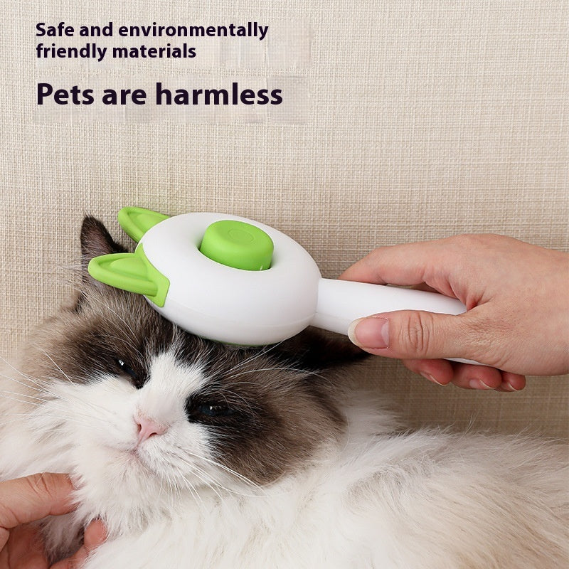 Pet Hair Brush being used on a cat's fur, highlighting ease of grooming and comfort for pets.