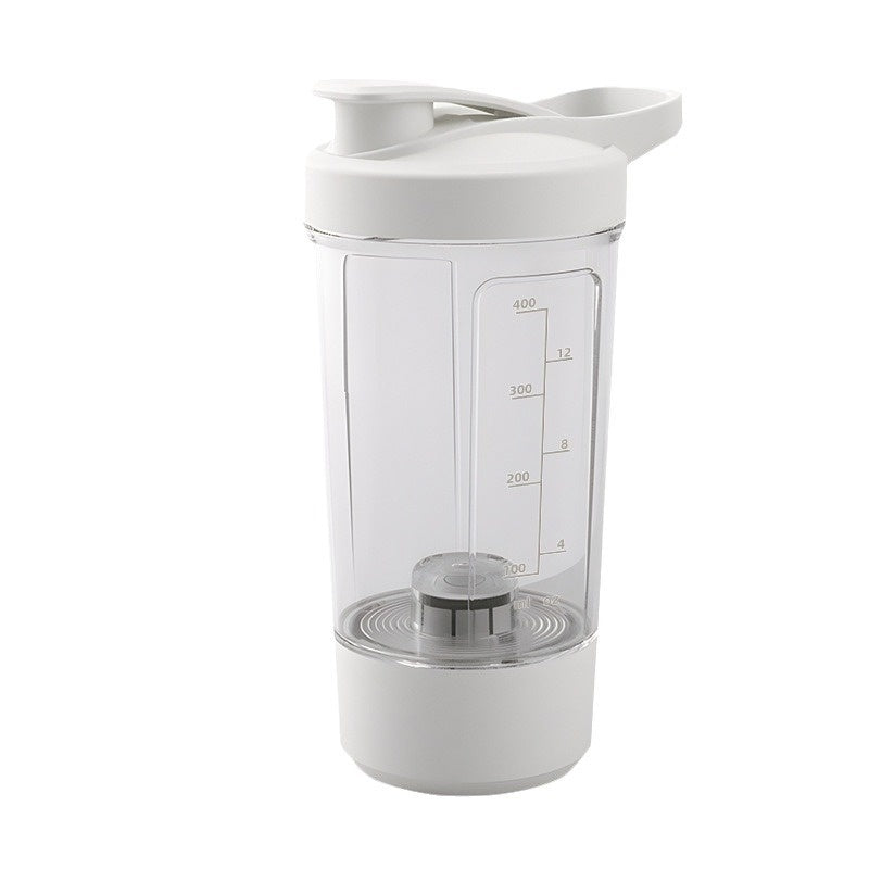 Electric protein shaker bottle mixing shake during use