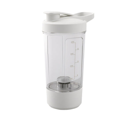 Electric protein shaker bottle mixing shake during use