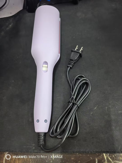 hair curling iron creating deep wave hairstyle