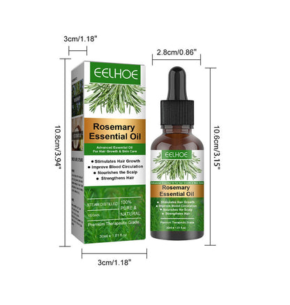 Rosemary Hair Oil bottle and packaging, promoting scalp health and hair nourishment.