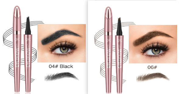 eyebrow pencil creating natural brow strokes
