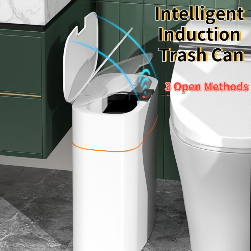 Smart trash can showing sensor lid design