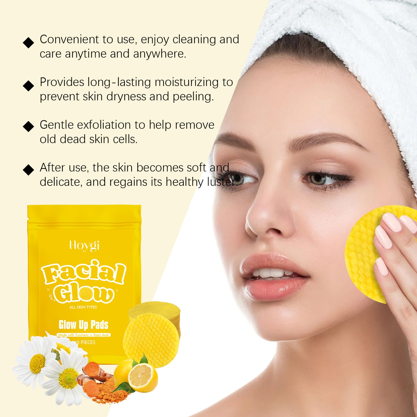 Hoygi Turmeric Cleansing Gasket Gently Cleanses The Face And Improves Dull Skin, Cleansing, Soothing And Nourishing