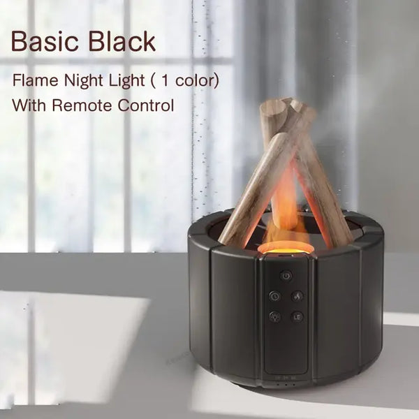 flame aroma diffuser glowing with simulated flame effect