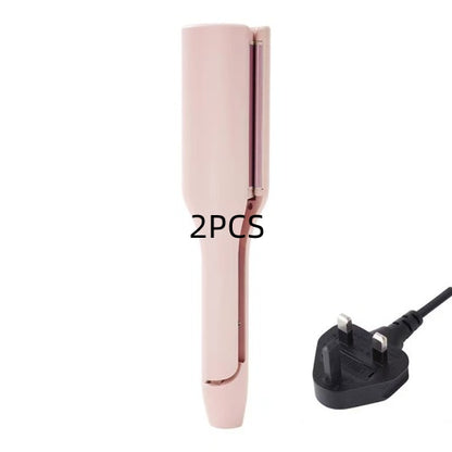 hair curling iron creating deep wave hairstyle