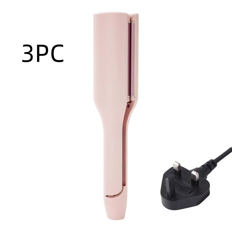 hair curling iron creating deep wave hairstyle