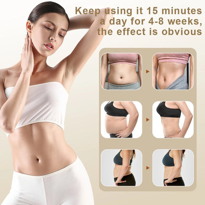 body sculpting massager in use on stomach area