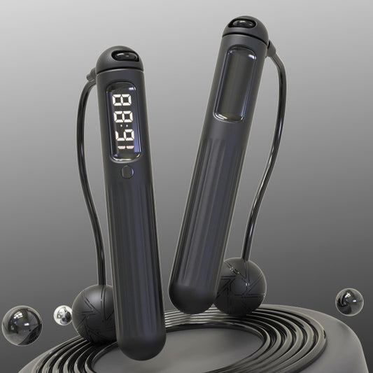 smart jump rope in use during home workout