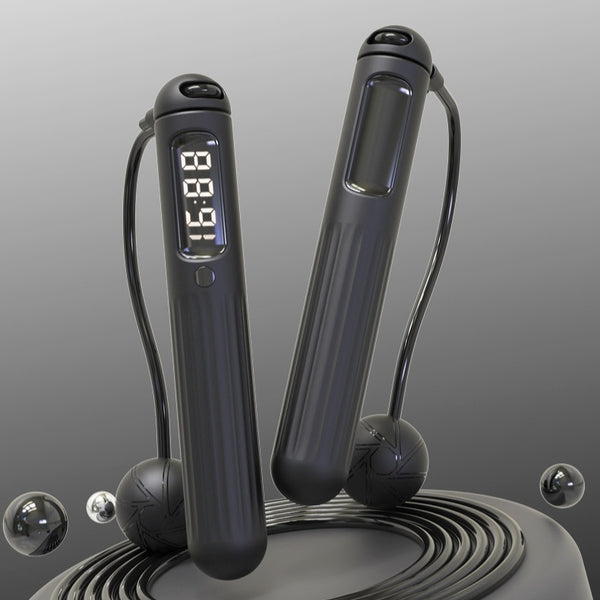 smart jump rope in use during home workout