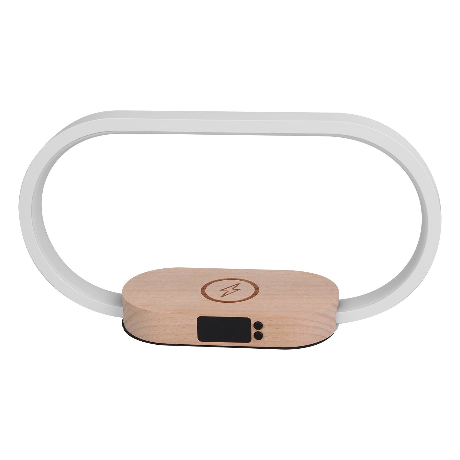 wireless charging bedside lamp with clock