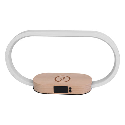 wireless charging bedside lamp with clock