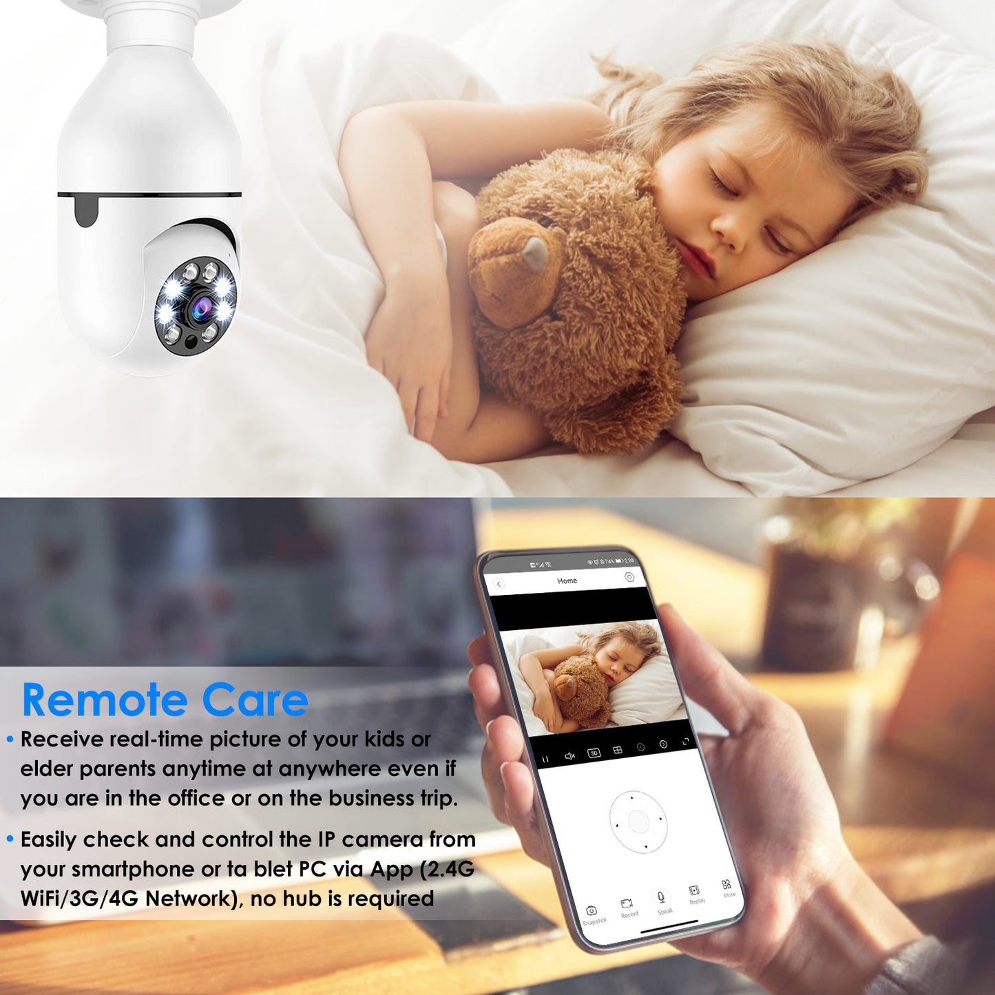 E27 WIFI Bulb Camera 1080P – Smart Home Security with Easy Installation