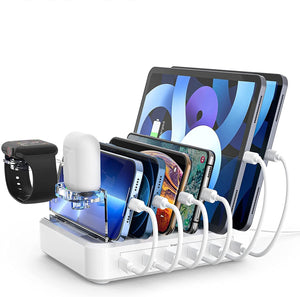 6-Port USB Smart Charging Station with Stand