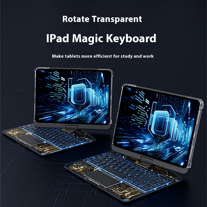 iPad keyboard case with 360 swivel screen rotation