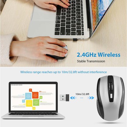 2.4G wireless gaming mouse ergonomic USB receiver