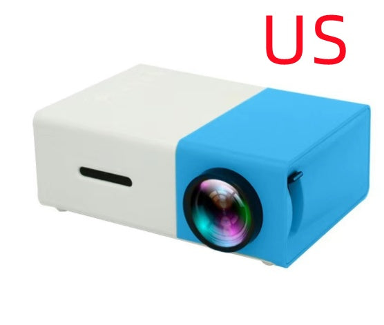 Portable LED projector showing HDMI and USB ports