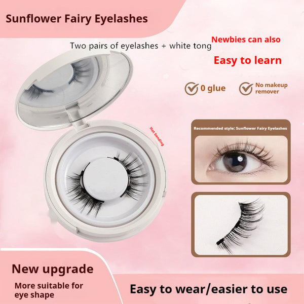 Magnetic eyelashes applied using clip tool for easy placement