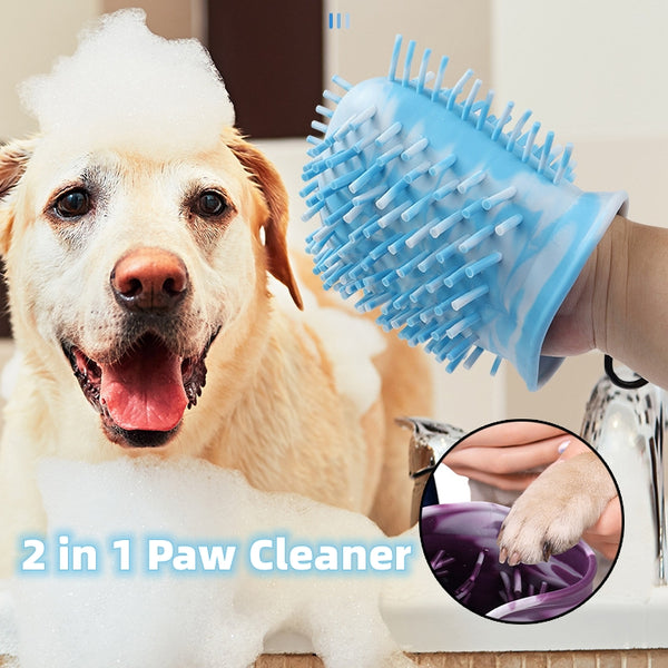 dog paw cleaner removing mud from paw