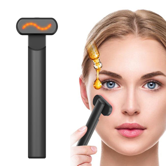 red light therapy wand in use on facial skin