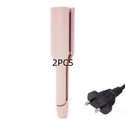 hair curling iron creating deep wave hairstyle