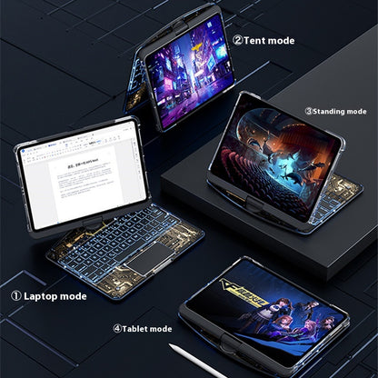 iPad keyboard case with 360 swivel screen rotation