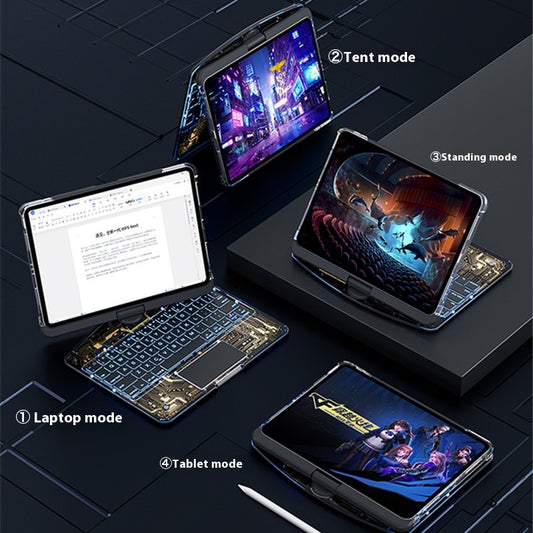 iPad keyboard case with 360 swivel screen rotation