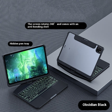 iPad keyboard case with 360 swivel screen rotation