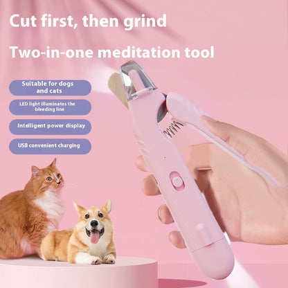 pet nail grinder in use trimming pet nails