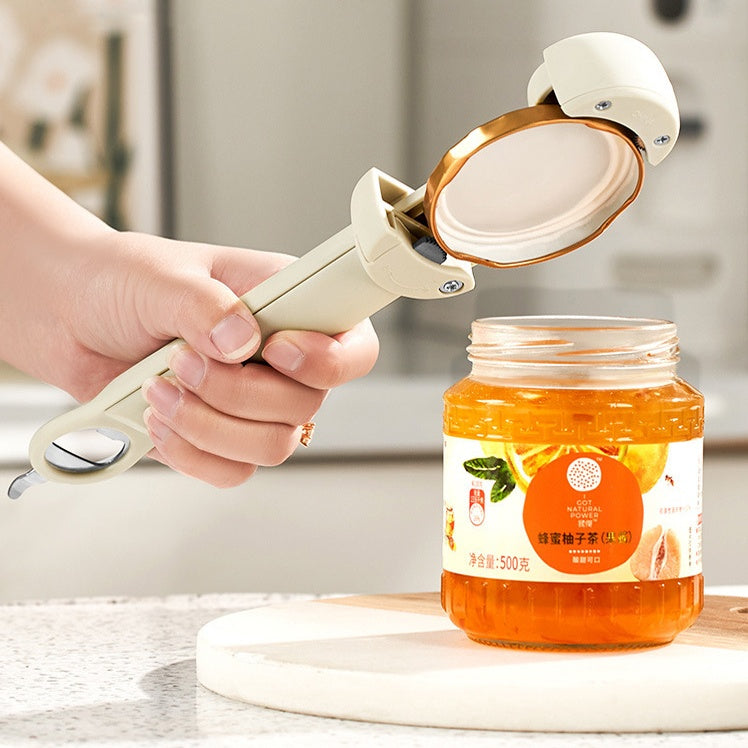 Stainless steel can opener opening metal can