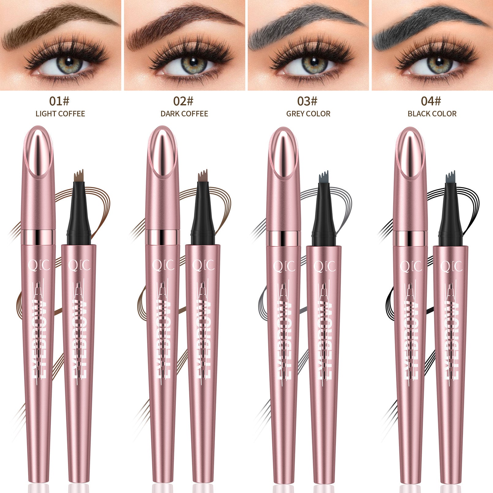 eyebrow pencil creating natural brow strokes