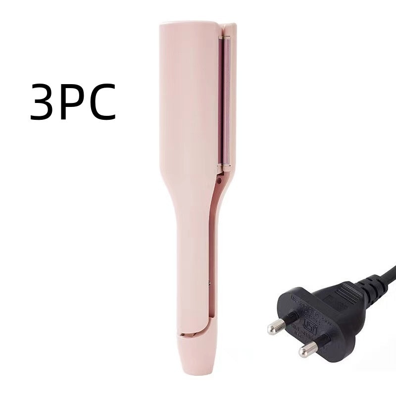 hair curling iron creating deep wave hairstyle