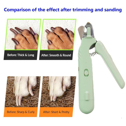 pet nail grinder in use trimming pet nails