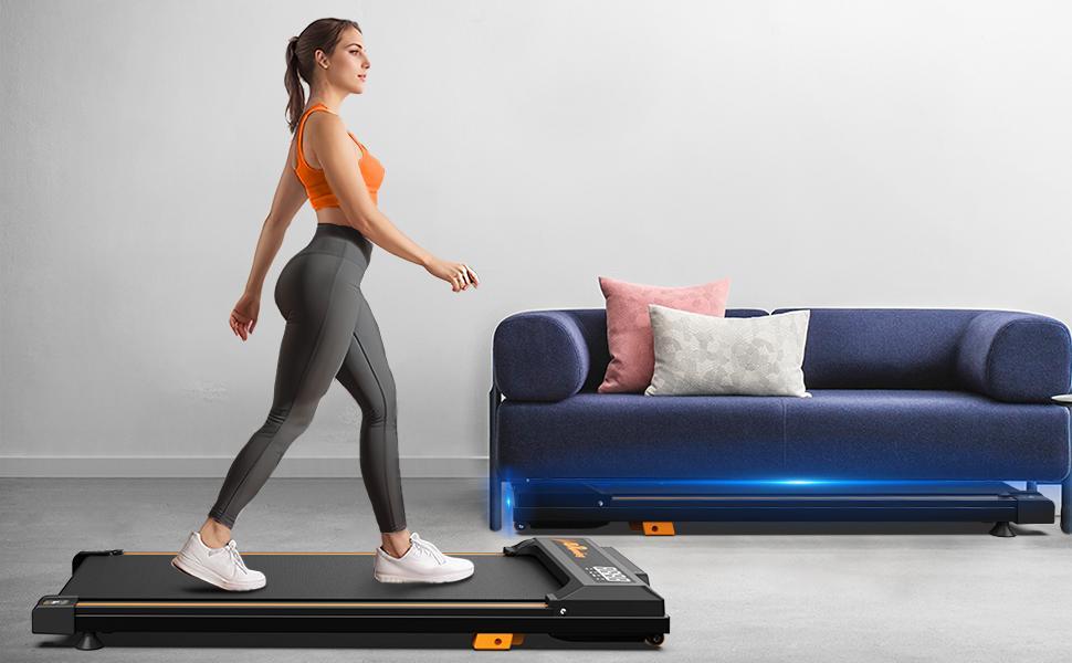 incline treadmill in use at home workout area