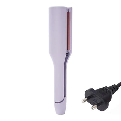 hair curling iron creating deep wave hairstyle